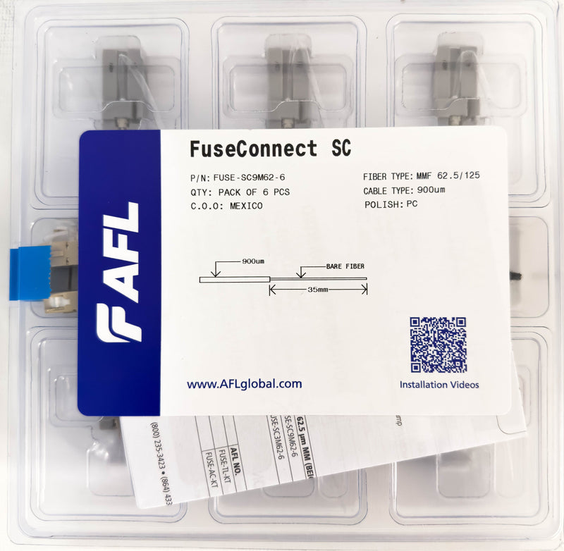 AFL FUSEConnect SC/PC MM Connector - 900um Beige (6 pack)