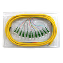 3m LC/APC 12-Fiber OS2 Singlemode Simplex 9 micron - 900um Jacketed Pigtail - 19inch Fan-Out - OFNR