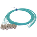 3m SC/PC 12-Fiber OM3 Multimode Simplex 50 micron - 900um Pigtail - Aqua