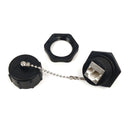 Cat6 RJ45 Female to 110 Punch Down Shielded Bulkhead Coupler - Waterproof IP68 Rated - Black