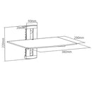 Media Player - A/V Component Wall Mount Single Shelf, Glass - Black