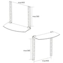 Media Player TV/Bracket Mount Shelf, Glass - Black