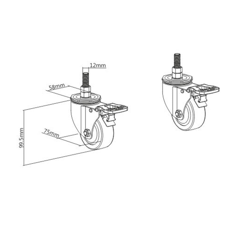 Video Wall Floor Stand - Pair of Lockable Casters