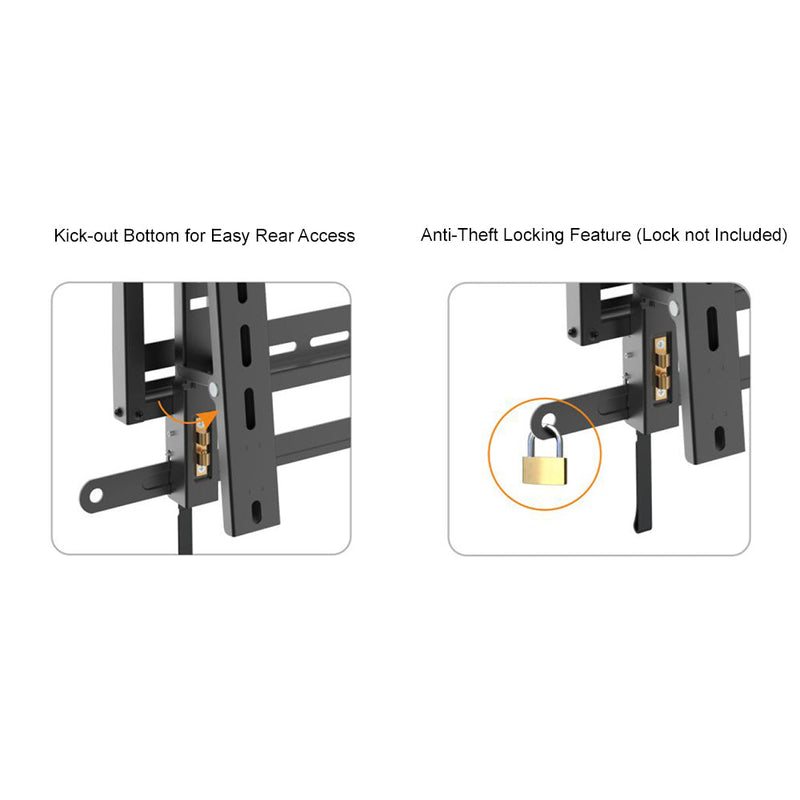 Fixed Portrait TV Wall Mount Bracket for Flat LCD/LED - Fits Sizes 45-70 inches - Maximum VESA 600x400