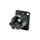 Neutrik 3-pin XLR Male D-cut Panel Mount - Screw-Down