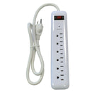 6 outlet Surge Protector  - 750J, 3ft Cord - White