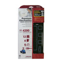 12 Outlet Surge Protector - 4200J, 6ft cord, Down Angle Plug, 2 USB Charging Ports, CATV/Phone/DSL Protection - Black