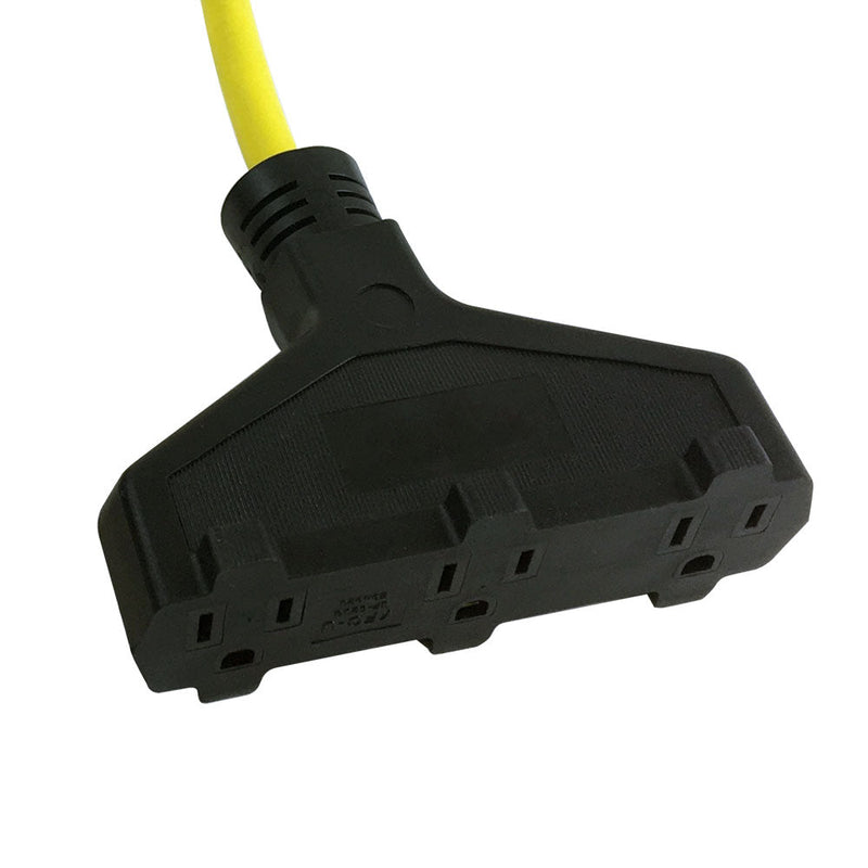 2ft 5-15P GFCI Plug to Triple Tap 5-15R Adapter - SJTW