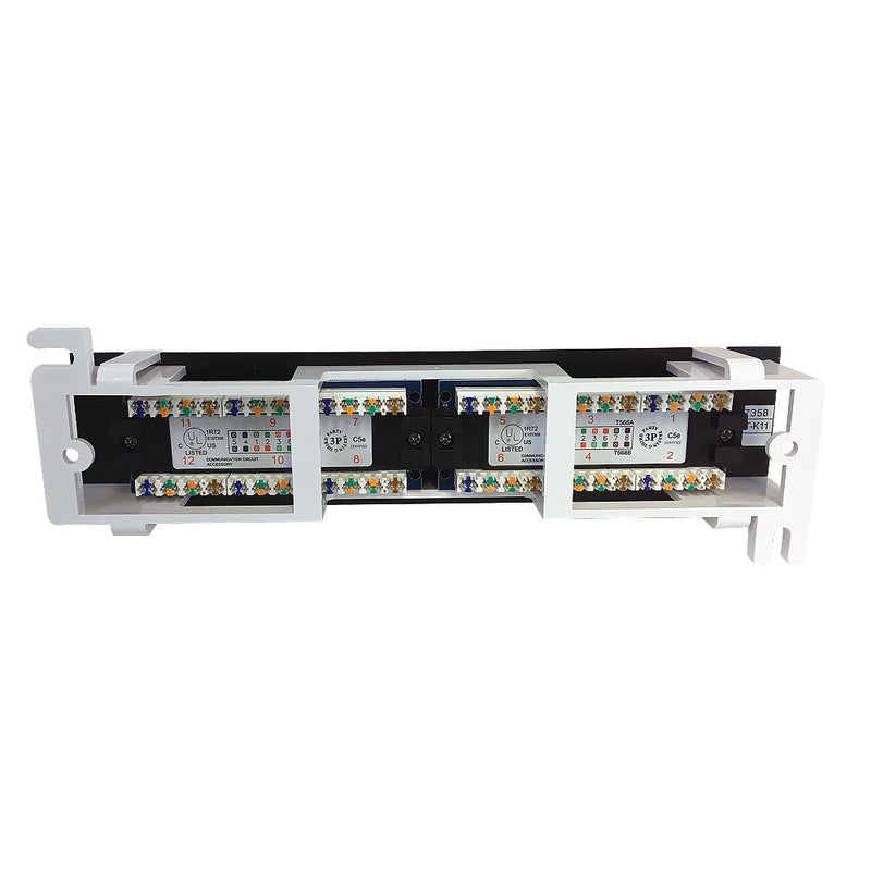 12-Port CAT5e Panel, Self Mount Patch Panel - 110 Punch-Down