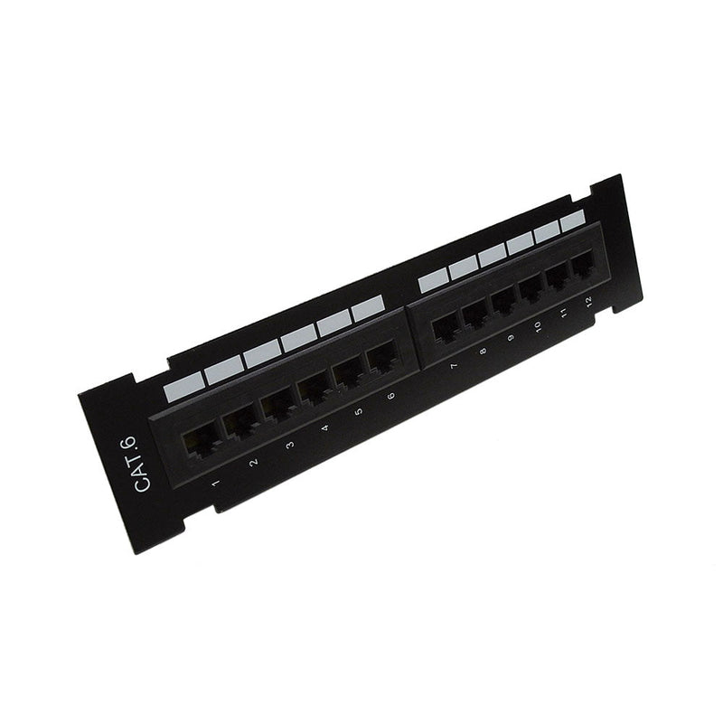 Punchdown Panel 12-Port CAT6 Patch Panel, Self Mount Patch Panel - 110 Punch-Down