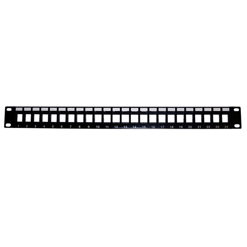 24-port Keystone Patch Panel, 19 inch Rackmount 1U - Unloaded