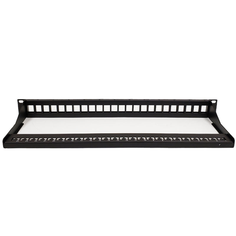24-port Keystone Patch Panel - 19 inch Rackmount 1U - High Density wit