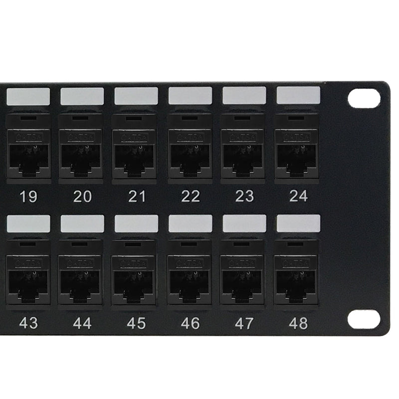 48-Port CAT5e Patch Panel, 19" Rackmount 2U - Pass-Through