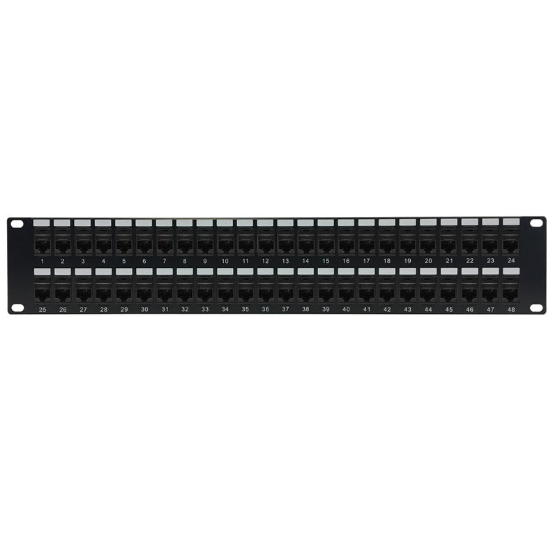 48-Port CAT5e Patch Panel, 19" Rackmount 2U - Pass-Through