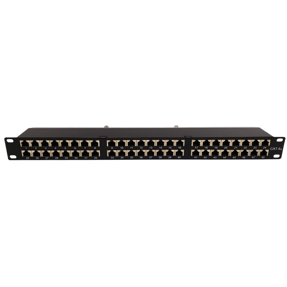 48-Port CAT6A Shielded Patch Panel, 19