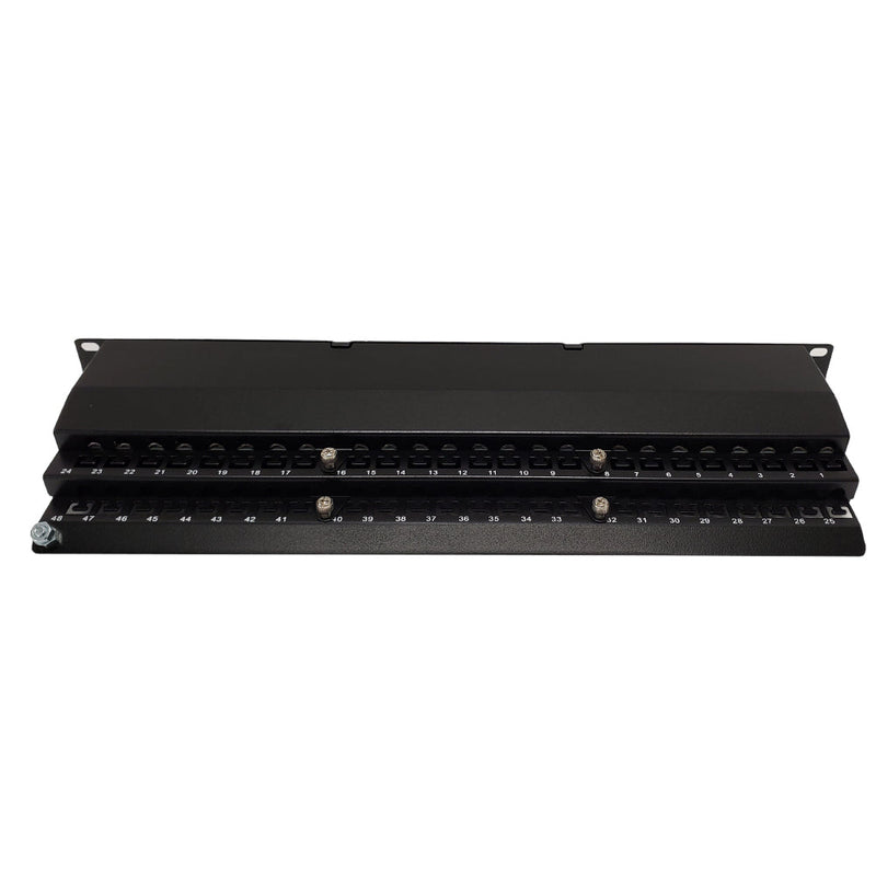 48-Port CAT6A Shielded Patch Panel, 19" Rackmount 1U