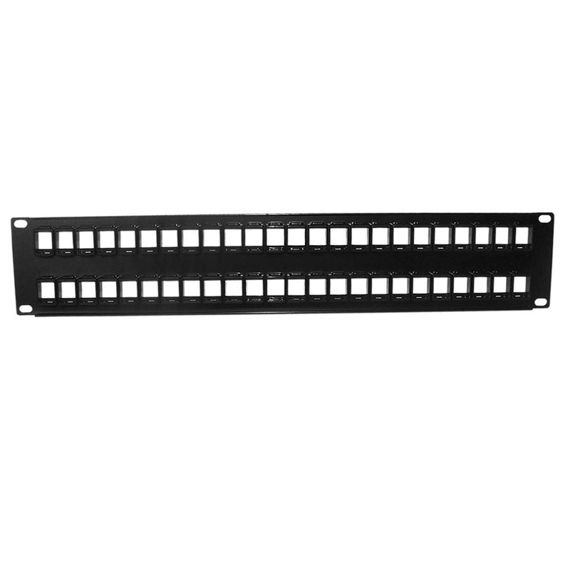 48-port Keystone Patch Panel, 19 inch Rackmount 2U - Unloaded