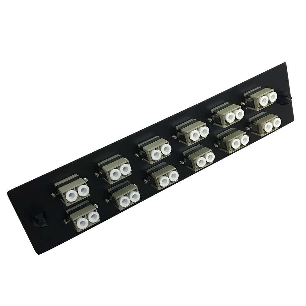 Loaded Adapter Panel with 12x Duplex LC/PC Multimode (Non-LGX) - Black