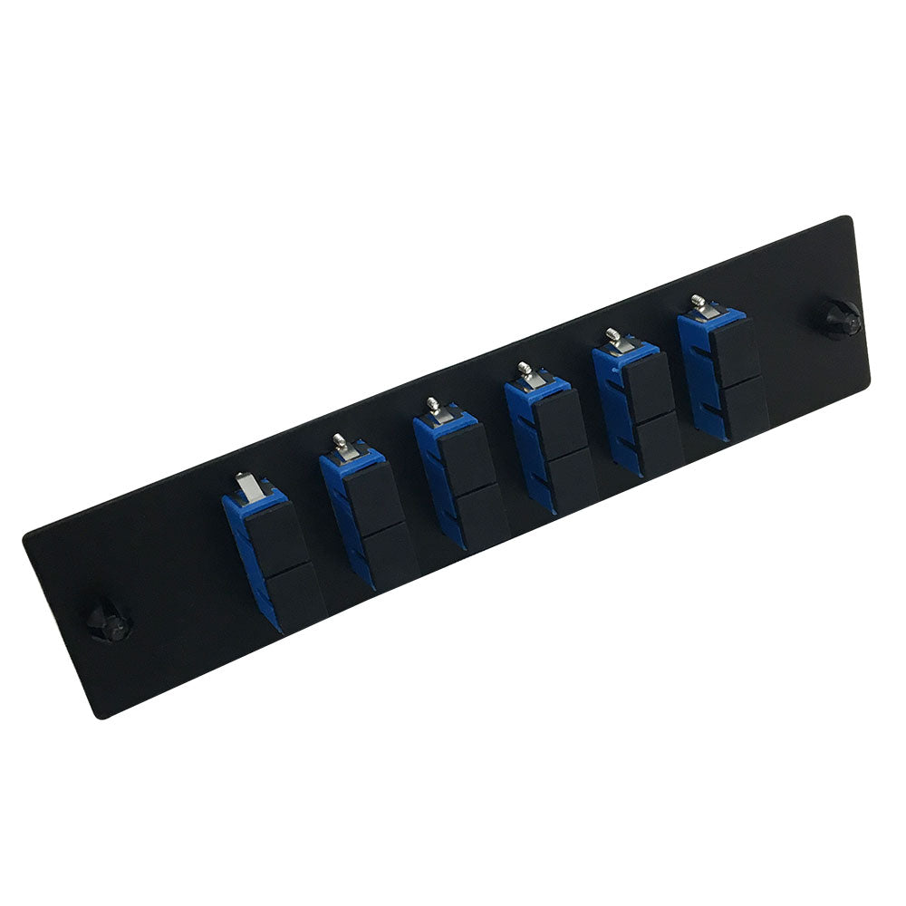 Loaded Adapter Panel with 6 x Duplex SC/UPC Singlemode (Non-LGX) - Black