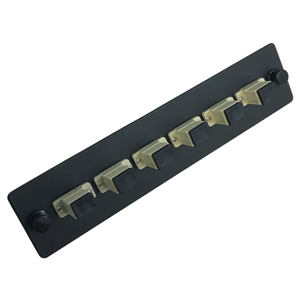 Loaded Adapter Panel with 6x Simplex SC/PC Multimode (Non-LGX) - Black