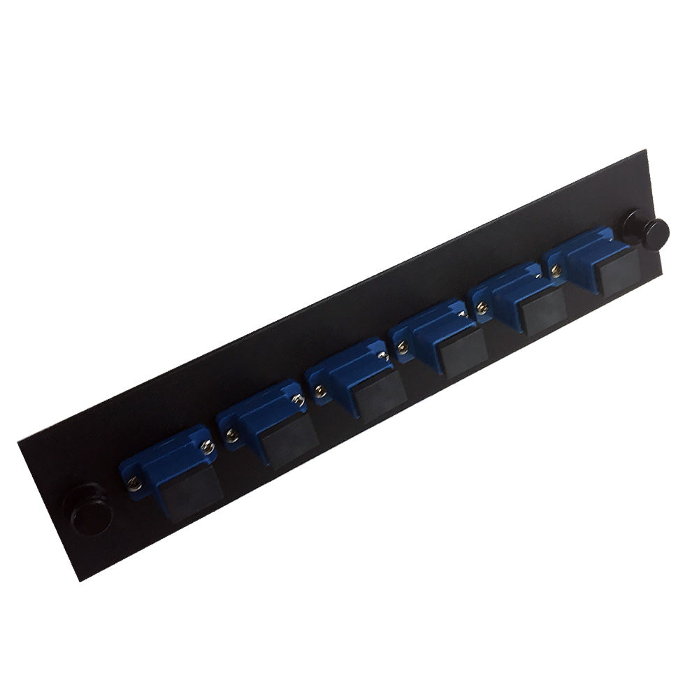 Loaded Adapter Panel with 6x Simplex SC/UPC Singlemode (Non-LGX) - Black