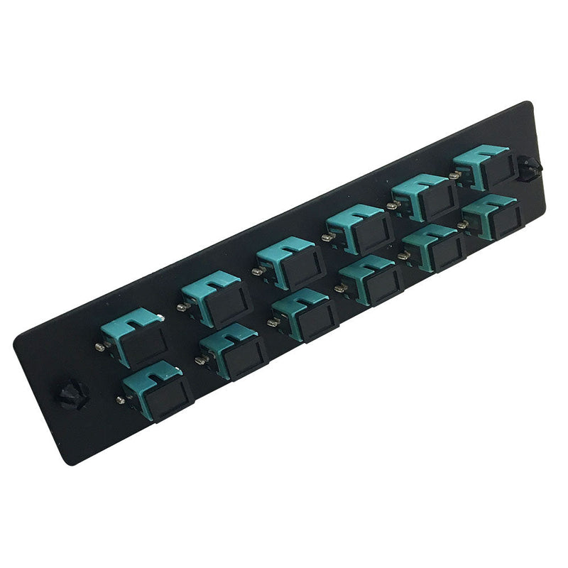 Loaded Adapter Panel with 12x Simplex SC/PC Multimode 10gig - Black