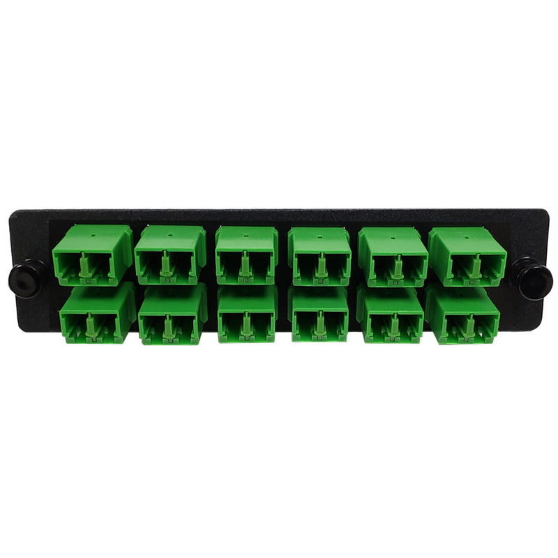 Loaded LGX Adapter Panel with 12x Duplex LC/APC Singlemode - Black