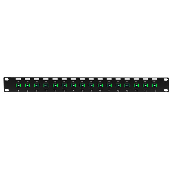 16 Port SC/SC APC Singlemode 9u Simplex Patch Panel - 19" Rackmount 1U