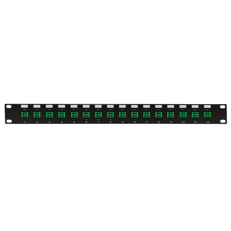 16 Port SC/SC APC Singlemode 9u Simplex Patch Panel - 19" Rackmount 1U