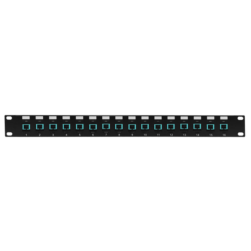 16 Port SC/SC Multimode 50u OM3/4 Simplex Patch Panel - 19" Rackmount 1U