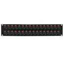 32-Port 1/4" TRS female patch panel, 19 inch rackmount 2U