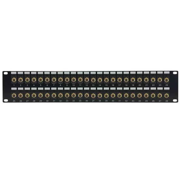 48-port F-Type Patch Panel, 19 inch Rackmount 1U