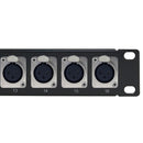 16-Port XLR Female Patch Panel, 19 inch rackmount 1U