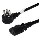 NEMA 5-15P Up Angle to IEC C13 Power Cable - SJT Jacket