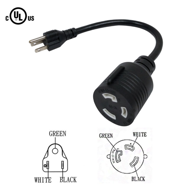 5-15P to NEMA L5-30R Power Cable - SJT