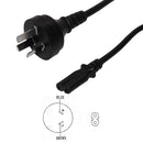 AS3112 (Australia) to C7 - H05VV-F 0.75 (5A 250V) Power Cord - 2m