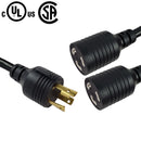 NEMA L6-30P to 2x NEMA L6-20R Splitter - SJT