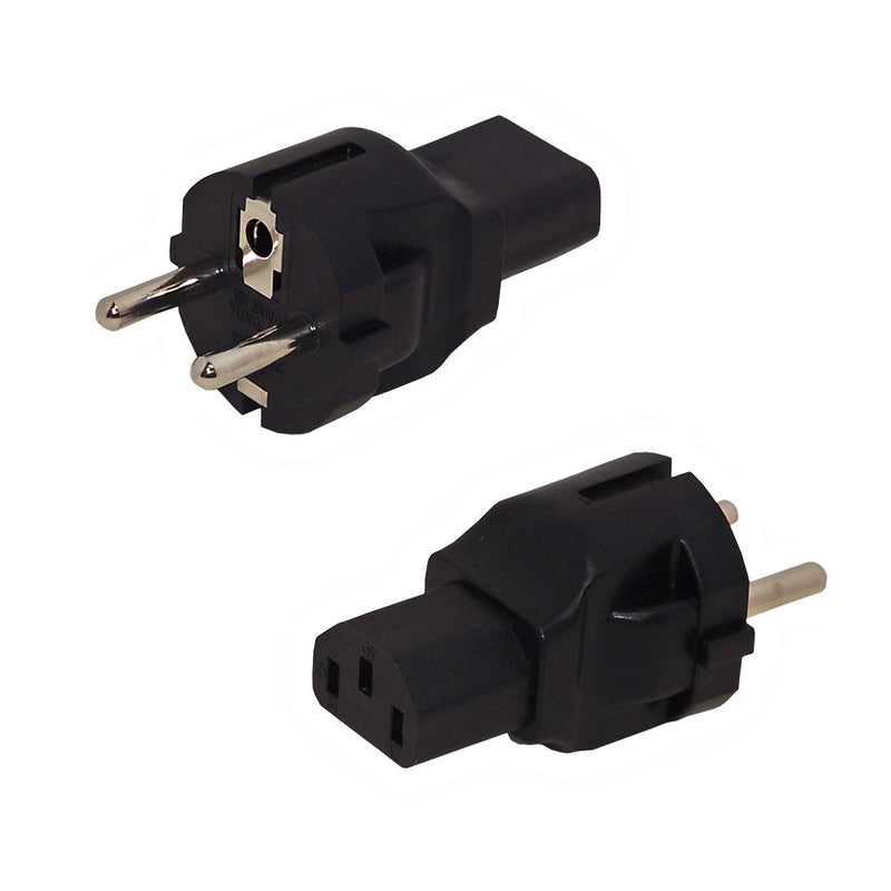 SCHUKO CEE 7/7 Euro Male to C13 Power Adapter