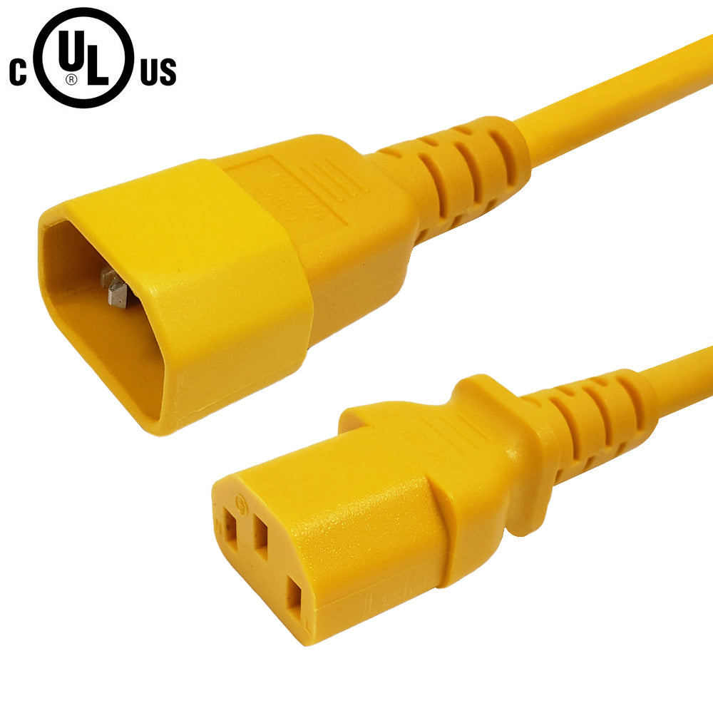 IEC C13 to IEC C14 Power Cable - SJT Jacket - 18AWG (10A 250V)