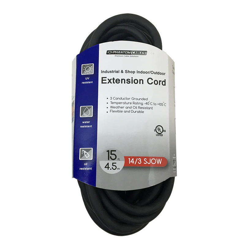 Industrial & Shop Indoor/Outdoor Extension Cord 5-15P to 5-15R - SJOW