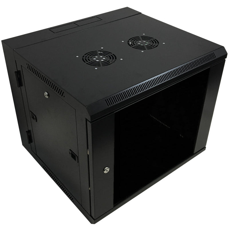 Wall Mount Swing-Out Cabinet 9U x 18.5 inch Usable Depth - Black