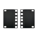 2U 23 inches to 19 inches Reducer Panel Adapter, Square Hole - Black (Pair)