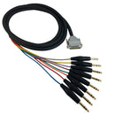 Premium Phantom Cables DB25 Male to TRS Male Balanced Analog 8-Channel Snake Cable