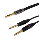 Premium Phantom Cables 1/4 inch TRS Male to 2x 1/4 inch TS Male Audio Cable FT4