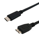 USB 3.1 Type-C Male to Micro-B Male Cable 5G 3A - Black