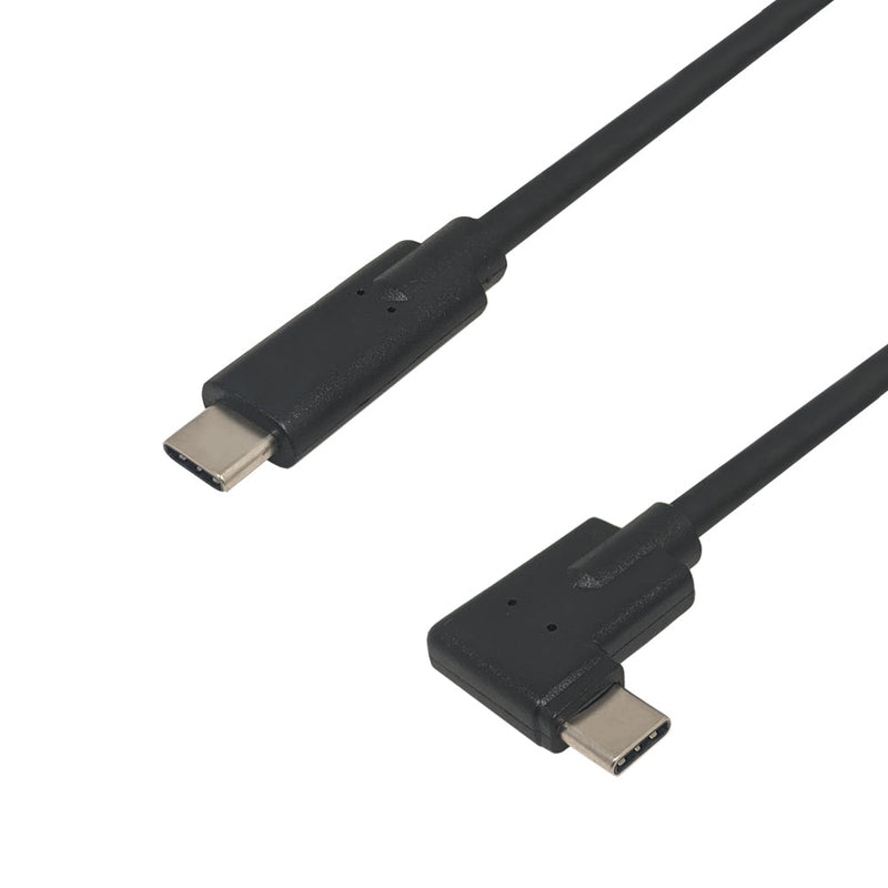 USB 3.1 Straight to Type-C Right/Left Angle Male Cable - Black