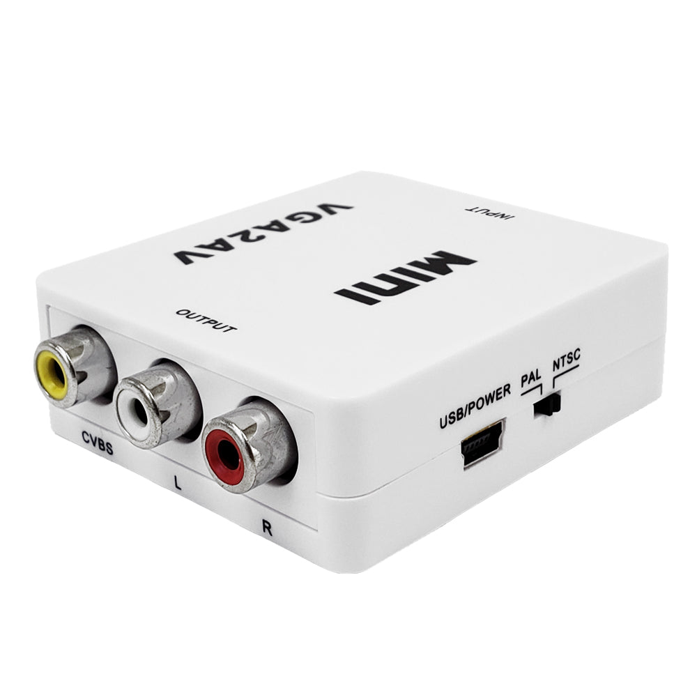 VGA & 3.5mm to Composite RCA & Left/Right RCA Audio Converter