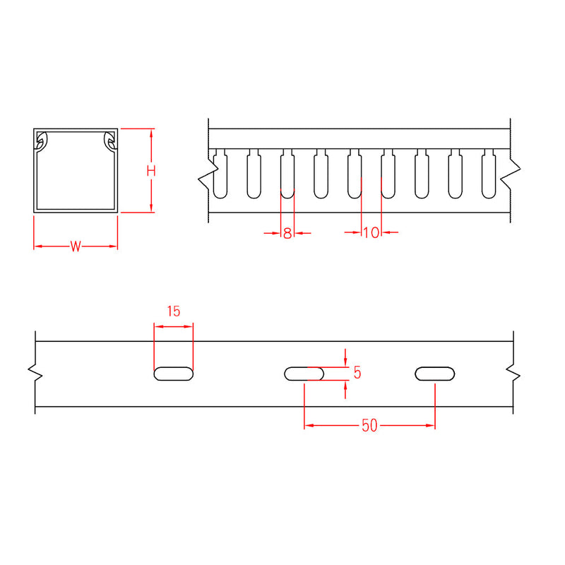 6ft Plastic Wiring Duct with Cover 2x2