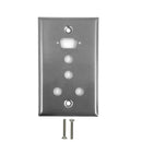 Single Gang - 1x ICDB Cutout - 4x 3/8 inch Hole - Stainless Steel Wall Plate