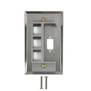 Single Gang - 1x ICDB Cutout - 3x Keystone - Stainless Steel Wall Plate